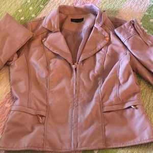Pink faux leather jacket 💖
